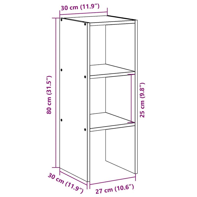 Casa si Gradina - Mobilier - Biblioteci si rafturi - Biblioteci - Biblioteca stivuabila Stejar Sonoma 30x30x80 cm Lemn prelucrat - Infinity.ro