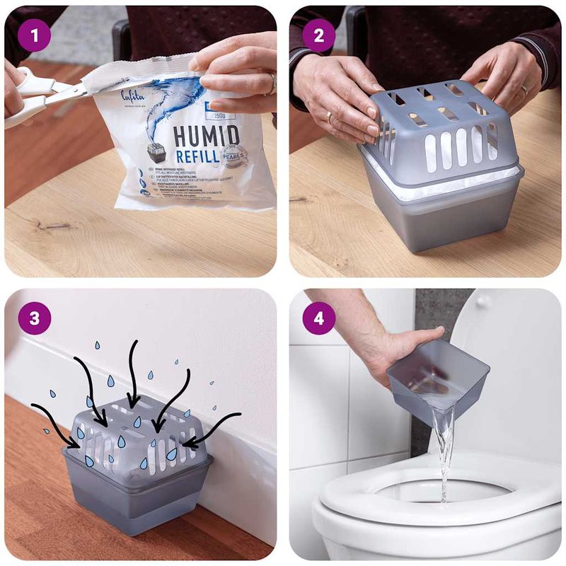 Casa si Gradina - Termice - Climatizare si ventilatie - Absorbante de umiditate cu saci de reumplere 4 buc 450 g - Infinity.ro