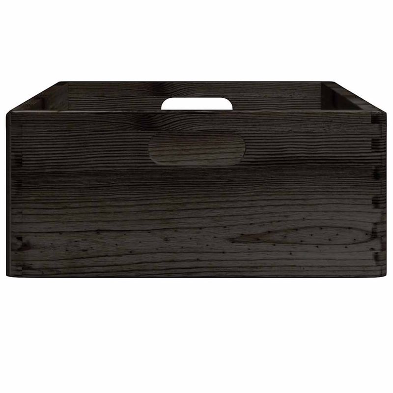 Casa si Gradina - Mobilier - Organizare si depozitare - Cutii depozitare - Cutie din lemn cu manere negru 40x30x13 cm lemn masiv de pin - Infinity.ro