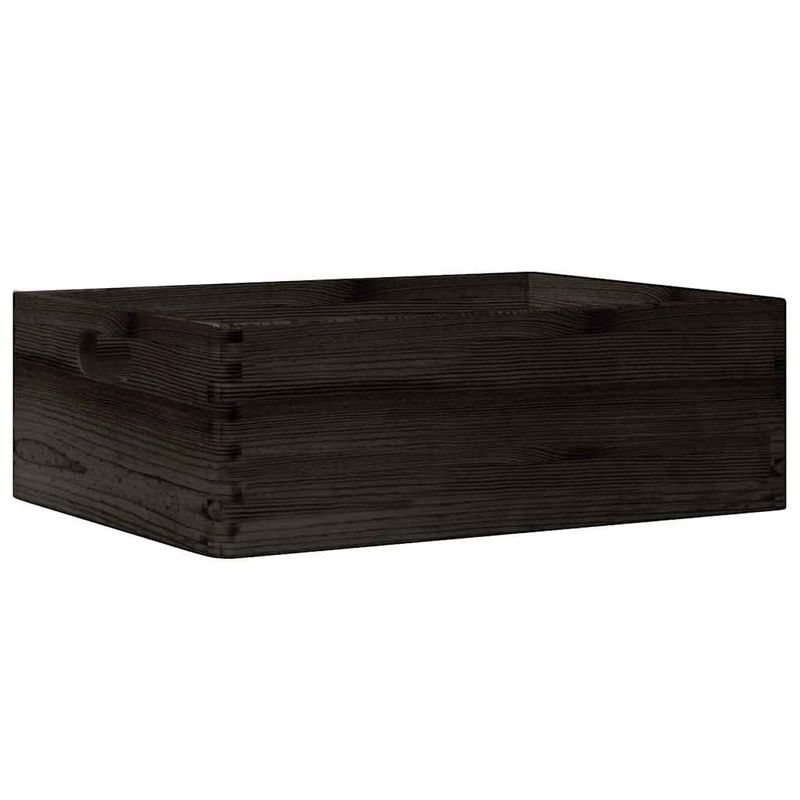 Casa si Gradina - Mobilier - Organizare si depozitare - Cutii depozitare - Cutie din lemn cu manere negru 40x30x13 cm lemn masiv de pin - Infinity.ro