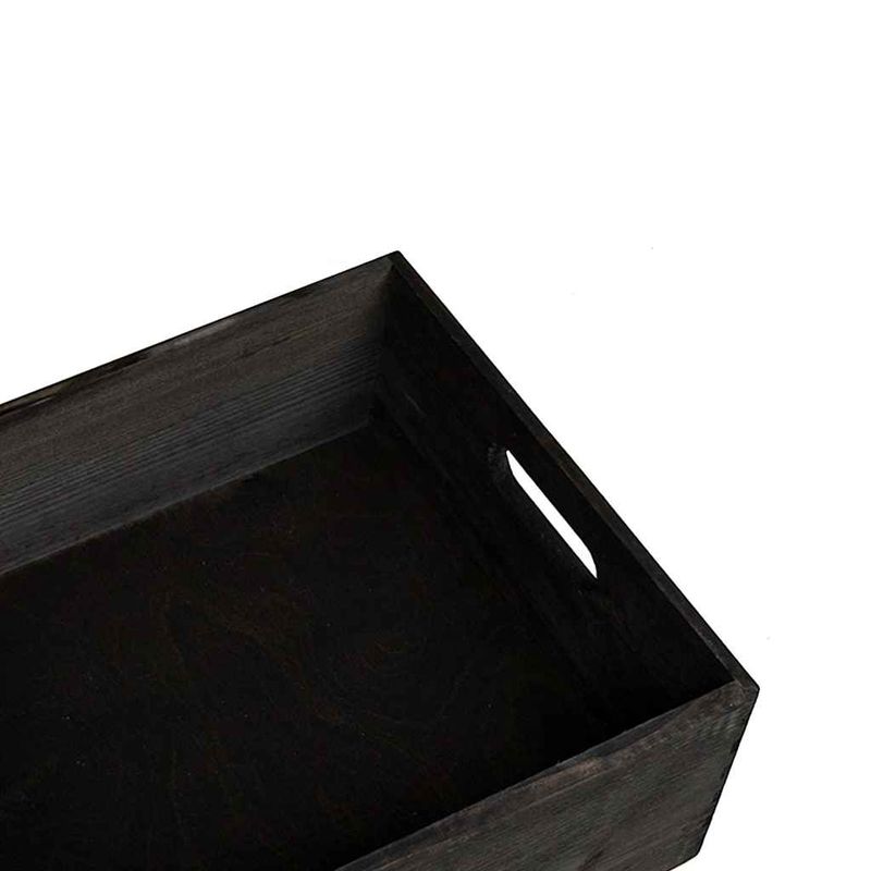 Casa si Gradina - Mobilier - Organizare si depozitare - Cutii depozitare - Cutie din lemn cu manere negru 40x30x13 cm lemn masiv de pin - Infinity.ro