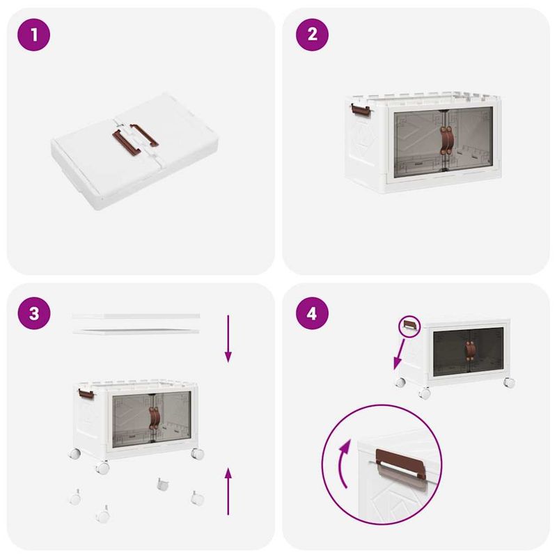 Casa si Gradina - Constructii - Depozitare, transport si protectie - Accesorii echipamente pentru transport si ridicat - Cutie de depozitare stivuita cu roti 75 L 65x40x41,5 cm - Infinity.ro