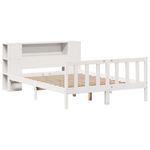 Casa si Gradina - Mobilier - Paturi si accesorii - Paturi - Pat cu biblioteca fara saltea, alb, 160x200 cm, lemn masiv pin - Infinity.ro