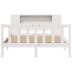Casa si Gradina - Mobilier - Paturi si accesorii - Paturi - Pat cu biblioteca fara saltea, alb, 160x200 cm, lemn masiv pin - Infinity.ro