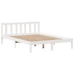 Casa si Gradina - Mobilier - Paturi si accesorii - Paturi - Pat cu biblioteca fara saltea, alb, 160x200 cm, lemn masiv pin - Infinity.ro