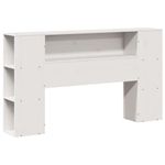 Casa si Gradina - Mobilier - Paturi si accesorii - Paturi - Pat cu biblioteca fara saltea, alb, 160x200 cm, lemn masiv pin - Infinity.ro