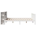 Casa si Gradina - Mobilier - Paturi si accesorii - Paturi - Pat cu biblioteca fara saltea, alb, 160x200 cm, lemn masiv pin - Infinity.ro