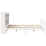 Casa si Gradina - Mobilier - Paturi si accesorii - Paturi - Pat cu biblioteca fara saltea, alb, 140x200 cm, lemn masiv pin - Infinity.ro