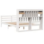 Casa si Gradina - Mobilier - Paturi si accesorii - Paturi - Pat cu biblioteca fara saltea, alb, 140x200 cm, lemn masiv pin - Infinity.ro