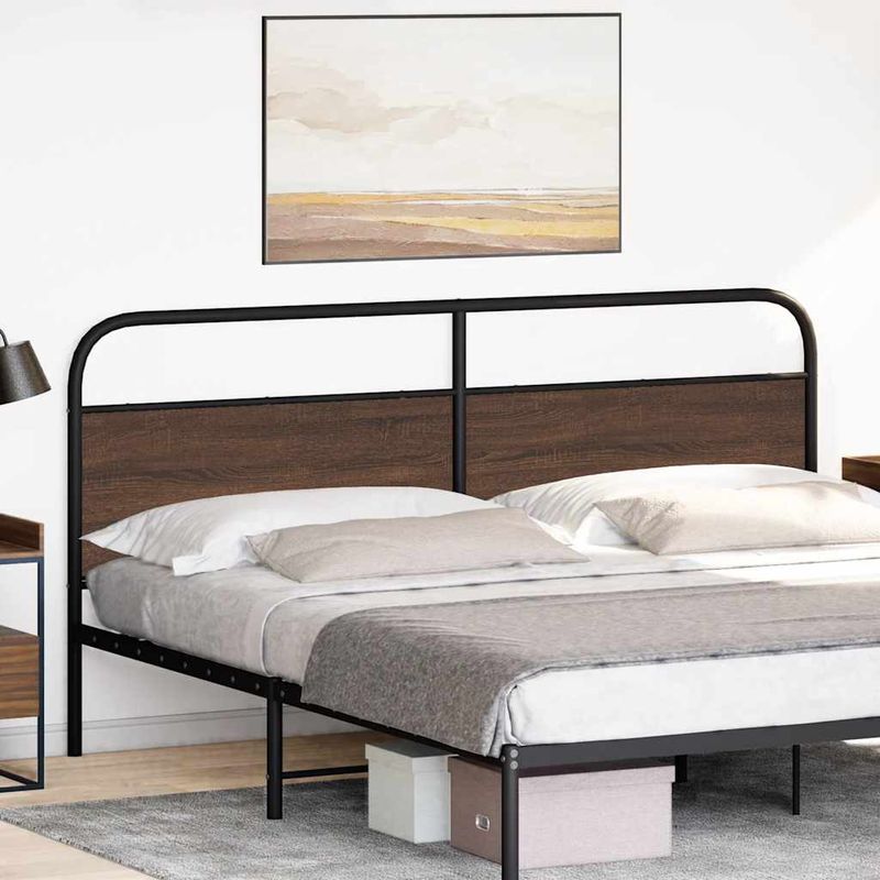 Casa si Gradina - Mobilier - Paturi si accesorii - Accesorii paturi - Tablie de pat, stejar maro, 190 cm, lemn prelucrat si otel - Infinity.ro