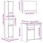 Casa si Gradina - Mobilier - Seturi de mobilier - Seturi baie - Set mobilier de baie, 3 piese, lemn vechi, lemn prelucrat - Infinity.ro