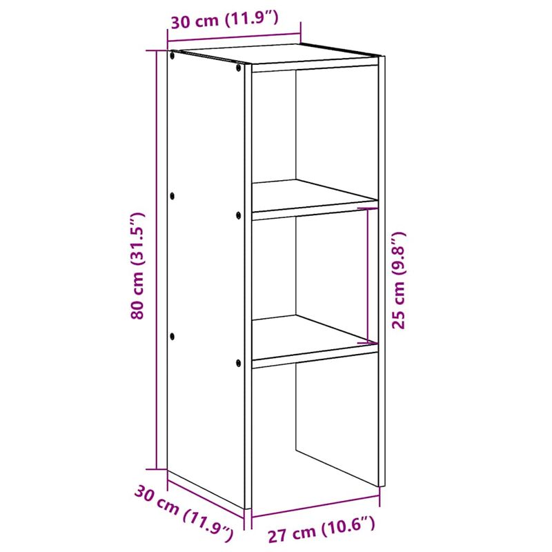 Casa si Gradina - Mobilier - Biblioteci si rafturi - Biblioteci - Biblioteca stivuabila Gri sonoma 30x30x80 cm Lemn prelucrat - Infinity.ro