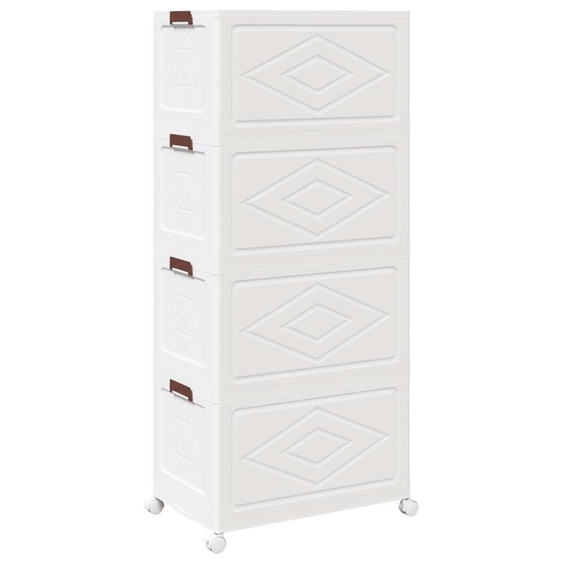 Casa si Gradina - Constructii - Depozitare, transport si protectie - Accesorii echipamente pentru transport si ridicat - Cutie de depozitare stivuita cu roti 4 niveluri 75L 65x40x145cm - Infinity.ro