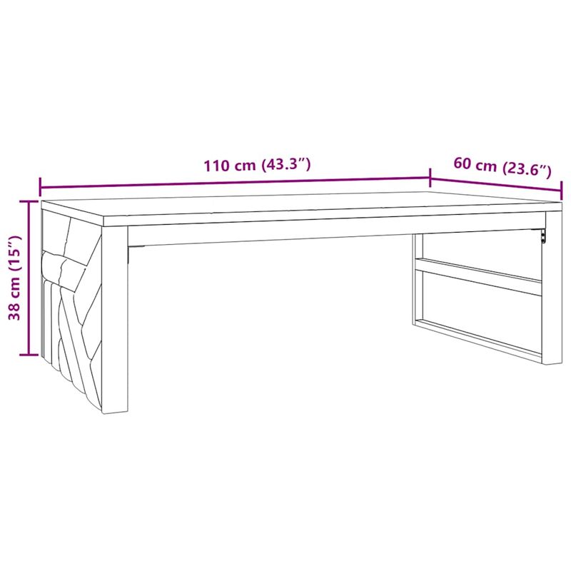 Casa si Gradina - Mobilier - Mese si birouri - Masute de cafea - Masuta de cafea 110x60x38 cm din lemn masiv de tec - Infinity.ro