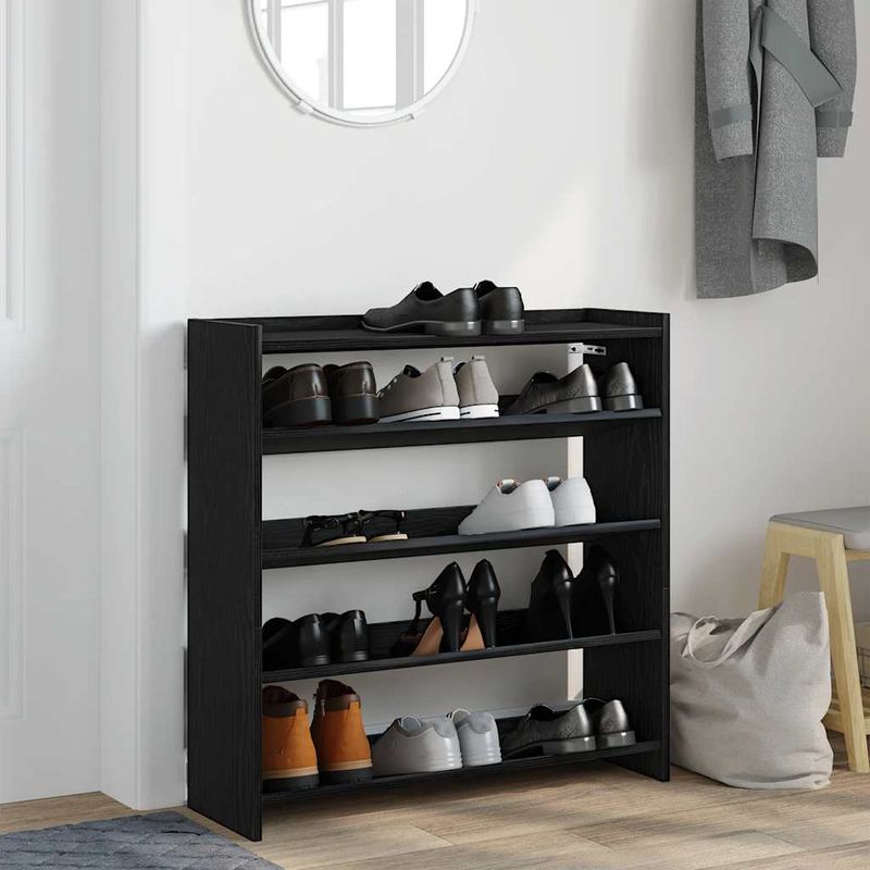 Casa si Gradina - Mobilier - Organizare si depozitare - Organizator incaltaminte - Pantofar, negru, 80x25x81 cm, lemn prelucrat - Infinity.ro