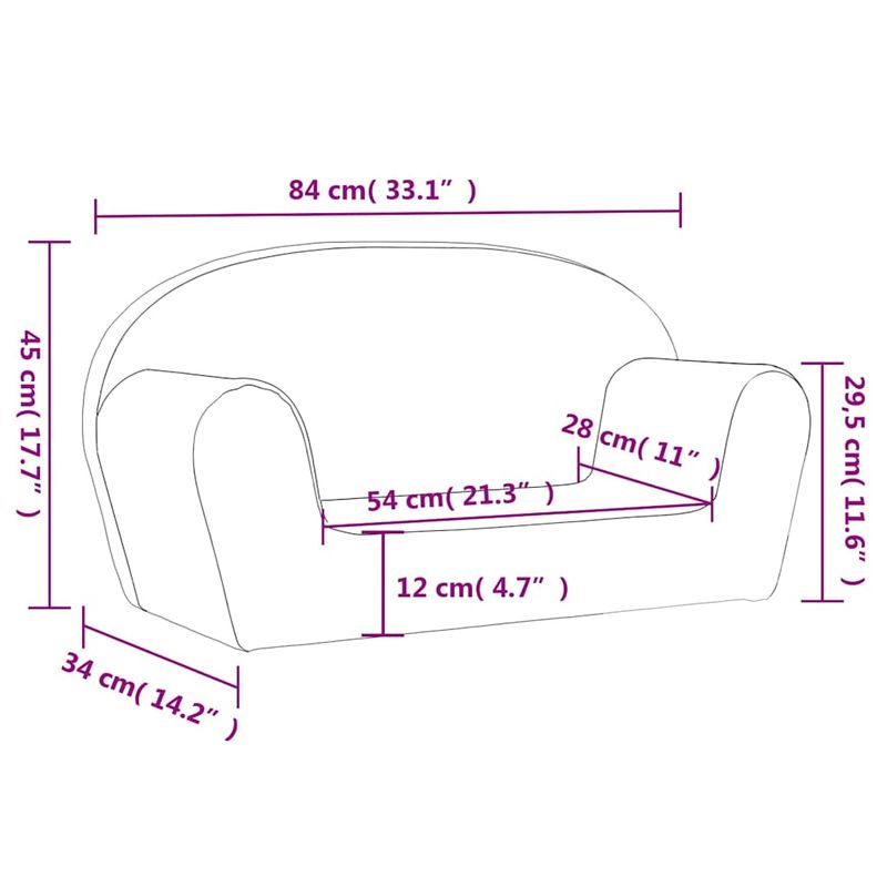 Casa si Gradina - Mobilier - Mobilier copii - Mobilier camera copiilor - Canapea pentru copii cu 2 locuri, crema moale de plus - Infinity.ro