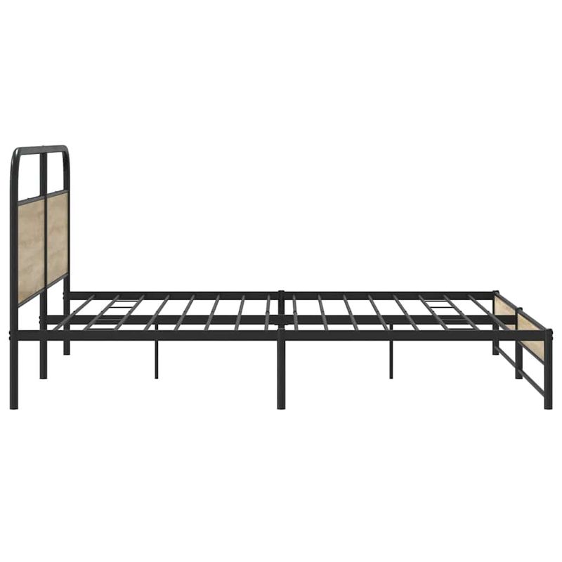 Casa si Gradina - Mobilier - Paturi si accesorii - Paturi - Cadru de pat metalic fara saltea, stejar fumuriu, 193x203 cm - Infinity.ro