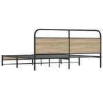 Casa si Gradina - Mobilier - Paturi si accesorii - Paturi - Cadru de pat metalic fara saltea, stejar fumuriu, 193x203 cm - Infinity.ro