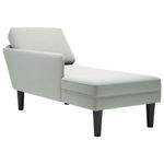 Casa si Gradina - Mobilier - Scaune si fotolii - Fotolii - Sezlong cu perna si cotiera dreapta, gri deschis, catifea - Infinity.ro