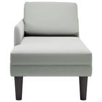 Casa si Gradina - Mobilier - Scaune si fotolii - Fotolii - Sezlong cu perna si cotiera dreapta, gri deschis, catifea - Infinity.ro