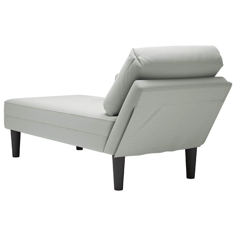 Casa si Gradina - Mobilier - Scaune si fotolii - Fotolii - Sezlong cu perna si cotiera dreapta, gri deschis, catifea - Infinity.ro