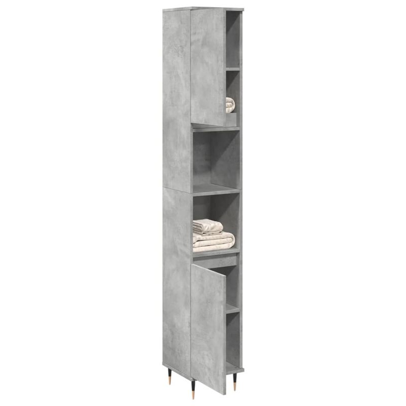 Casa si Gradina - Mobilier - Seturi de mobilier - Seturi baie - Dulap de baie, gri beton, 30x30x190 cm, lemn prelucrat - Infinity.ro