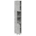 Casa si Gradina - Mobilier - Seturi de mobilier - Seturi baie - Dulap de baie, gri beton, 30x30x190 cm, lemn prelucrat - Infinity.ro
