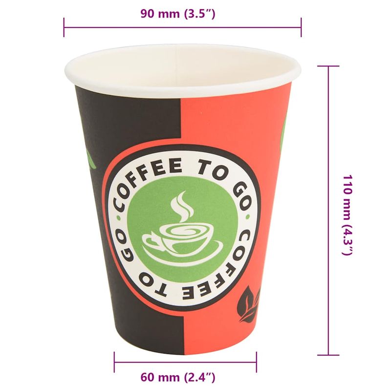 Casa si Gradina - Bucatarie si vesela - Cani si pahare - Cani si cesti - Cesti de cafea din hartie 1000 buc 12 oz 300 ml rosu si negru - Infinity.ro