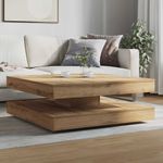 Casa si Gradina - Mobilier - Mese si birouri - Masute de cafea - Masuta cafea rotativa 360 grade, stejar artizanal 90x90x34,5 cm - Infinity.ro