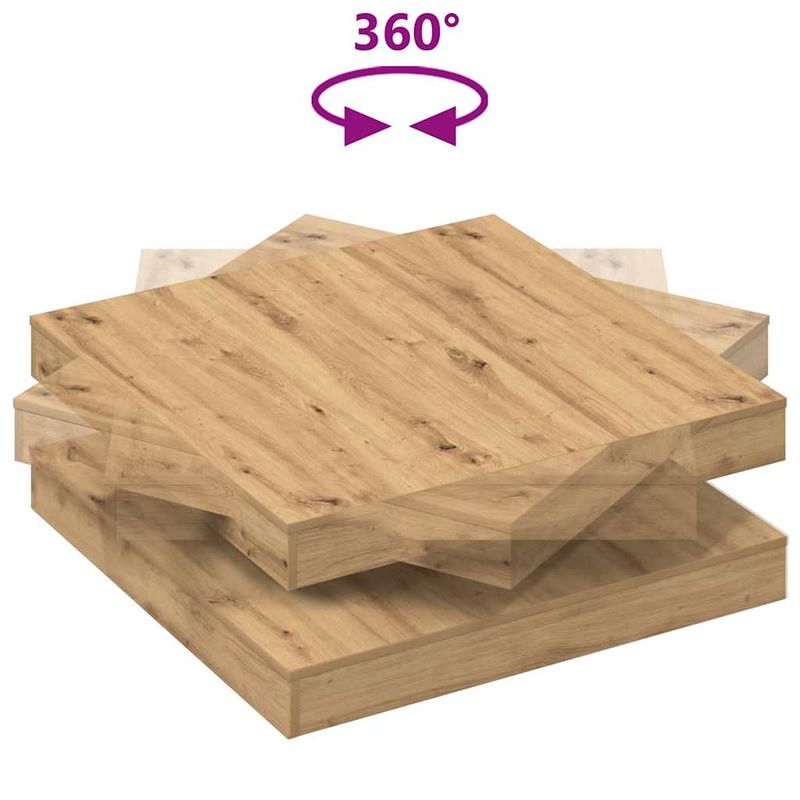 Casa si Gradina - Mobilier - Mese si birouri - Masute de cafea - Masuta cafea rotativa 360 grade, stejar artizanal 90x90x34,5 cm - Infinity.ro