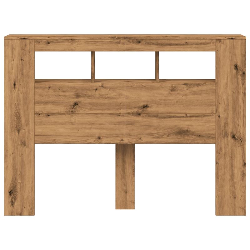 Casa si Gradina - Mobilier - Paturi si accesorii - Accesorii paturi - Tablie de pat cu LED, stejar artizanal, 140x18,5x103,5 cm, lemn - Infinity.ro