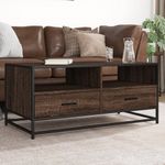 Casa si Gradina - Mobilier - Mese si birouri - Masute de cafea - Masuta cafea, stejar maro, 100x50x45 cm, lemn prelucrat/metal - Infinity.ro