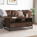 Casa si Gradina - Mobilier - Mese si birouri - Masute de cafea - Masuta cafea, stejar maro, 100x50x45 cm, lemn prelucrat/metal - Infinity.ro