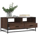 Casa si Gradina - Mobilier - Mese si birouri - Masute de cafea - Masuta cafea, stejar maro, 100x50x45 cm, lemn prelucrat/metal - Infinity.ro