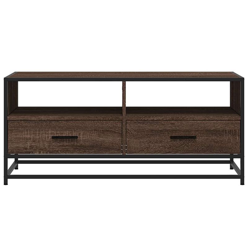 Casa si Gradina - Mobilier - Mese si birouri - Masute de cafea - Masuta cafea, stejar maro, 100x50x45 cm, lemn prelucrat/metal - Infinity.ro