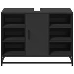 Casa si Gradina - Mobilier - Seturi de mobilier - Seturi baie - Dulap chiuveta de baie, negru, 80x33x60 cm, lemn compozit - Infinity.ro