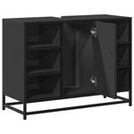 Casa si Gradina - Mobilier - Seturi de mobilier - Seturi baie - Dulap chiuveta de baie, negru, 80x33x60 cm, lemn compozit - Infinity.ro