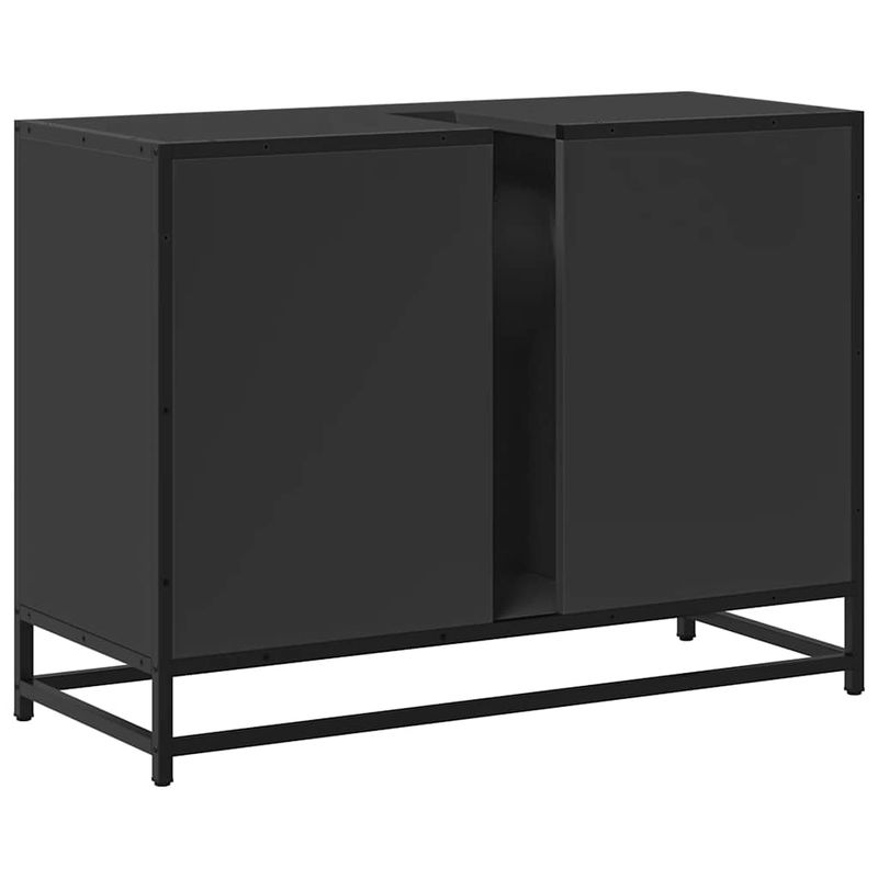 Casa si Gradina - Mobilier - Seturi de mobilier - Seturi baie - Dulap chiuveta de baie, negru, 80x33x60 cm, lemn compozit - Infinity.ro