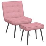 Casa si Gradina - Mobilier - Scaune si fotolii - Scaune - Scaun de relaxare cu taburet, roz, catifea - Infinity.ro
