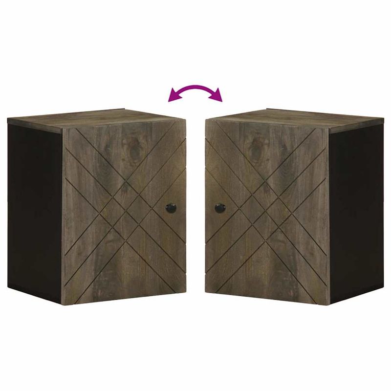 Casa si Gradina - Mobilier - Seturi de mobilier - Seturi baie - Dulap de baie montat pe perete negru lemn masiv de mango - Infinity.ro