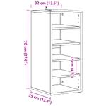 Casa si Gradina - Mobilier - Organizare si depozitare - Organizator incaltaminte - Pantofar, lemn vechi, 32x35x70 cm, lemn prelucrat, model shoe cabinet without door - Infinity.ro