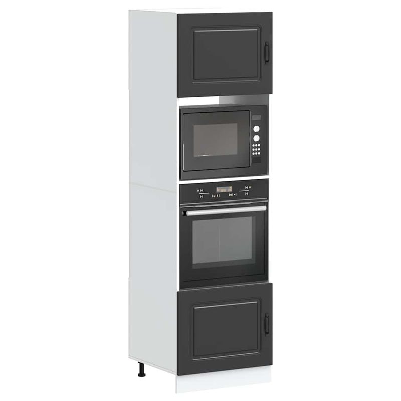 Casa si Gradina - Mobilier - Comode si corpuri - Corpuri bucatarie - Dulapuri pentru cuptor 2 buc Lucca negru lemn prelucrat - Infinity.ro