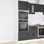 Casa si Gradina - Mobilier - Comode si corpuri - Corpuri bucatarie - Dulapuri pentru cuptor 2 buc Lucca negru lemn prelucrat - Infinity.ro