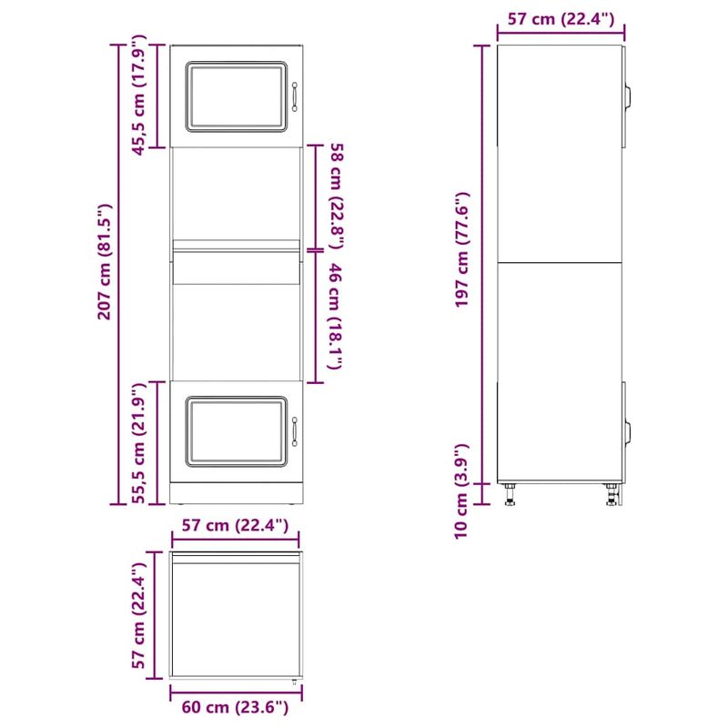 Casa si Gradina - Mobilier - Comode si corpuri - Corpuri bucatarie - Dulapuri pentru cuptor 2 buc Lucca negru lemn prelucrat - Infinity.ro