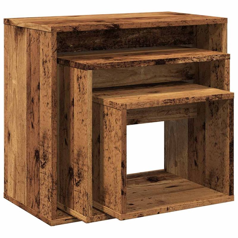 Casa si Gradina - Mobilier - Mese si birouri - Mese living - Mese suprapuse, 3 buc., lemn vechi, lemn prelucrat - Infinity.ro