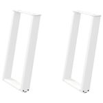 Casa si Gradina - Mobilier - Feronerie si accesorii mobila - Picioare pentru masa in forma de U 2 buc alb 50x(72-73) cm otel - Infinity.ro