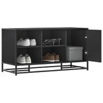 Casa si Gradina - Mobilier - Organizare si depozitare - Bancute - Banca de pantofi neagra 100x40x53,5 cm lemn si metal prelucrat - Infinity.ro