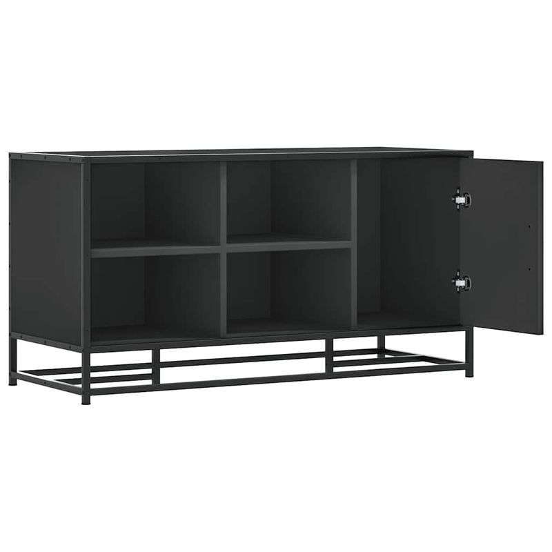 Casa si Gradina - Mobilier - Organizare si depozitare - Bancute - Banca de pantofi neagra 100x40x53,5 cm lemn si metal prelucrat - Infinity.ro