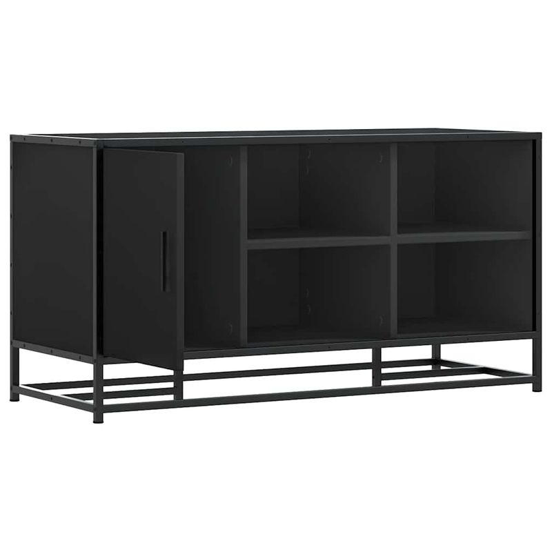 Casa si Gradina - Mobilier - Organizare si depozitare - Bancute - Banca de pantofi neagra 100x40x53,5 cm lemn si metal prelucrat - Infinity.ro