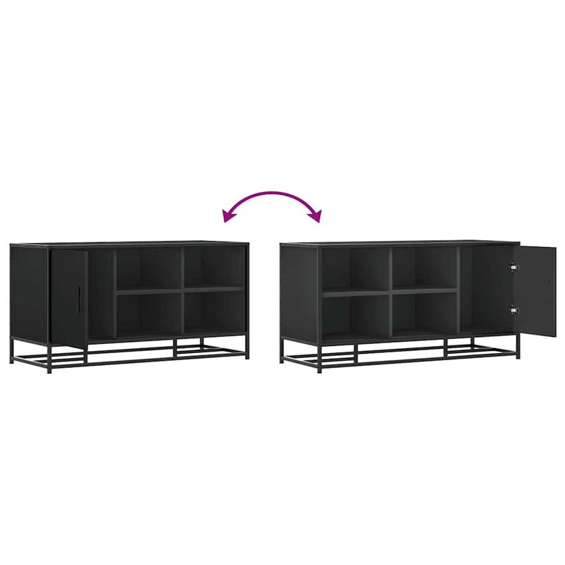 Casa si Gradina - Mobilier - Organizare si depozitare - Bancute - Banca de pantofi neagra 100x40x53,5 cm lemn si metal prelucrat - Infinity.ro